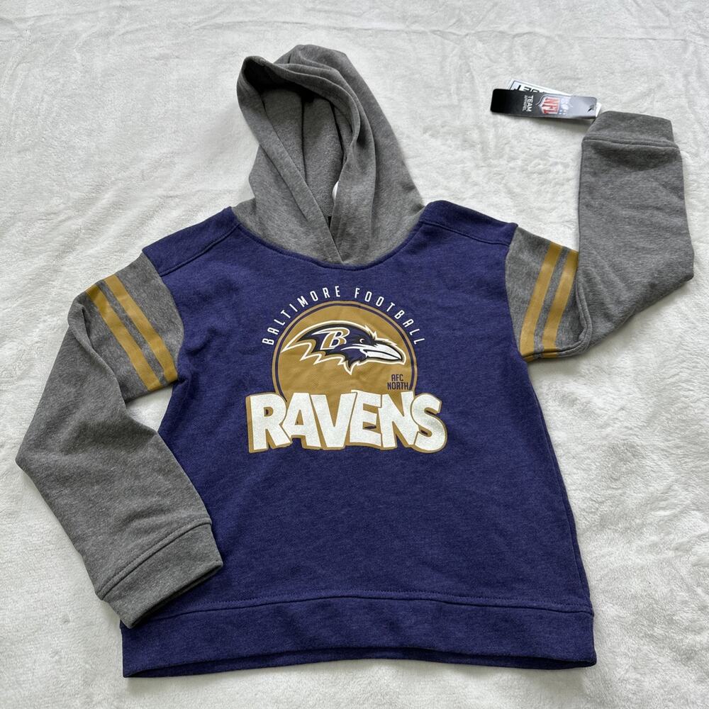 NFL Baltimore Ravens Pullover Hoodie Youth Girls 6X Sweatshirt Sparkle Glitter